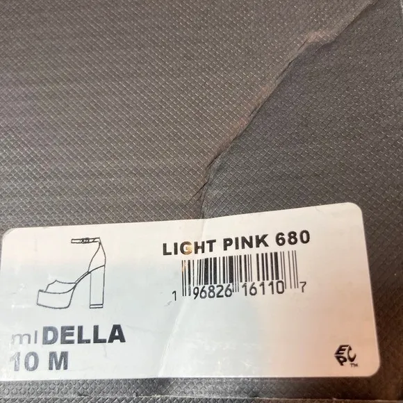 Marc Fisher Womens Della Heels Size 10 Pink Patent Leather Platform Open Toe - Image 3