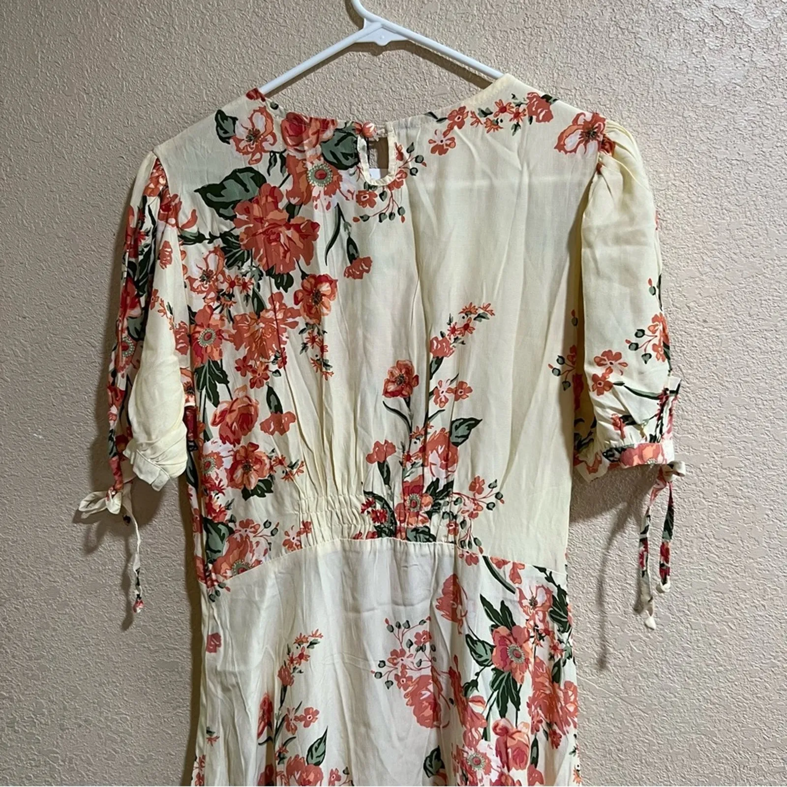 Faithfull the Brand Brida Magnolia yellow floral Midi Dress NEW MEDIUM - Image 6