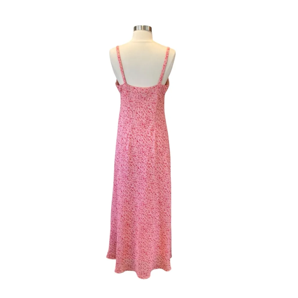 Vintage 90s Pink Floral Maxi Slip Dress | Coquette Cottagecore Boho - Image 9