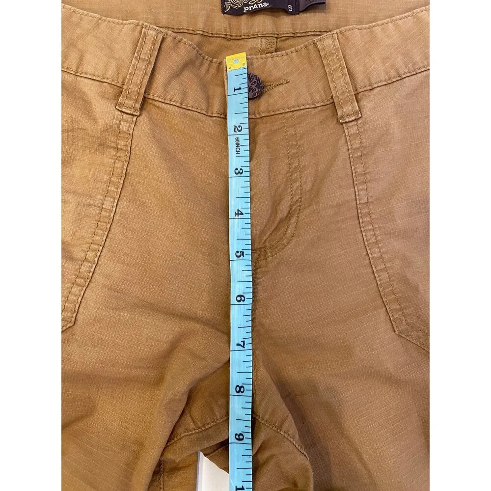 PrAna Khaki/Tan Stretchy Larissa Knicker Shorts Sz 6 Cotton Casual Pockets - Image 8