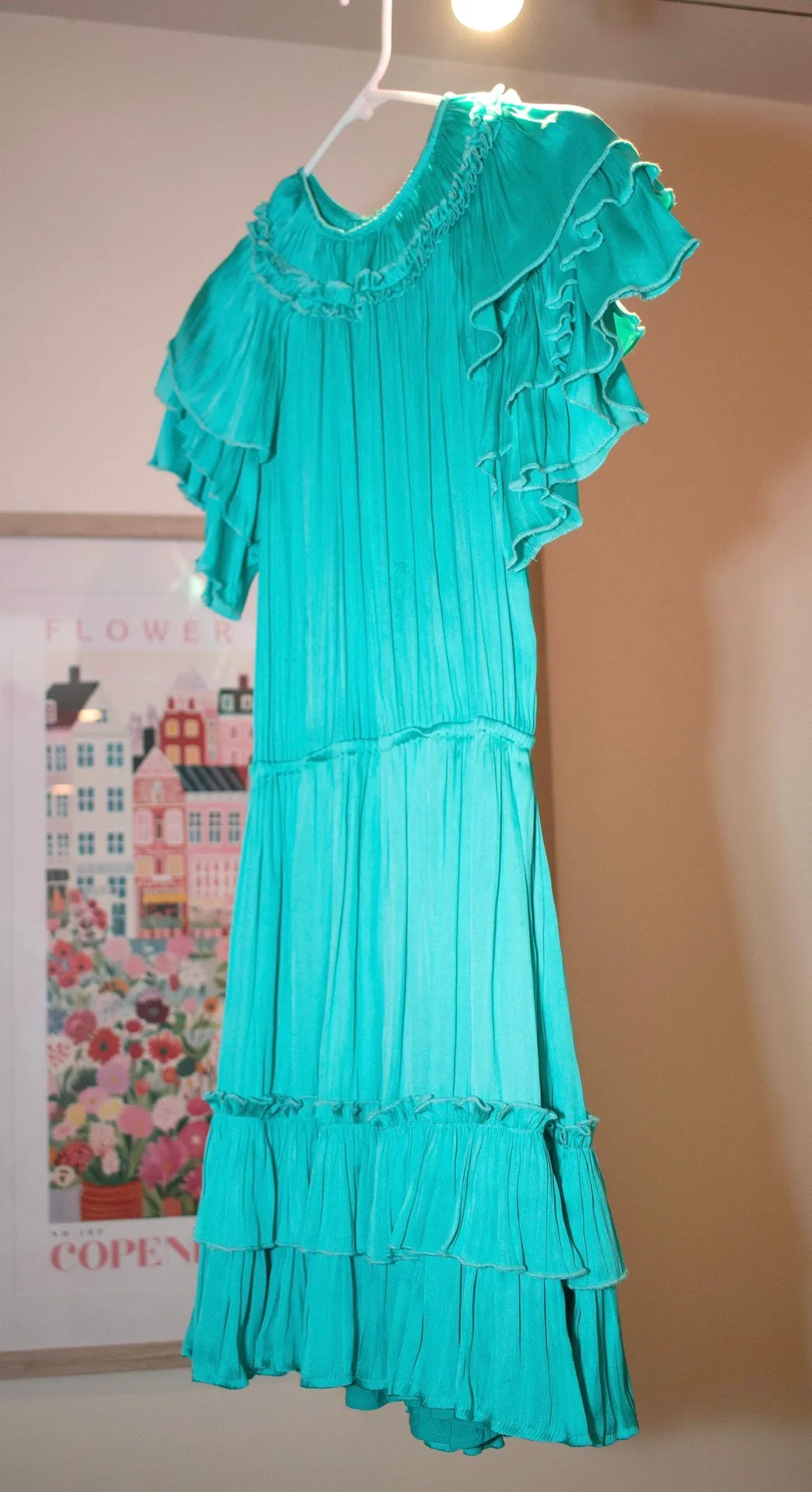 Teal Silky Sundress - Image 3
