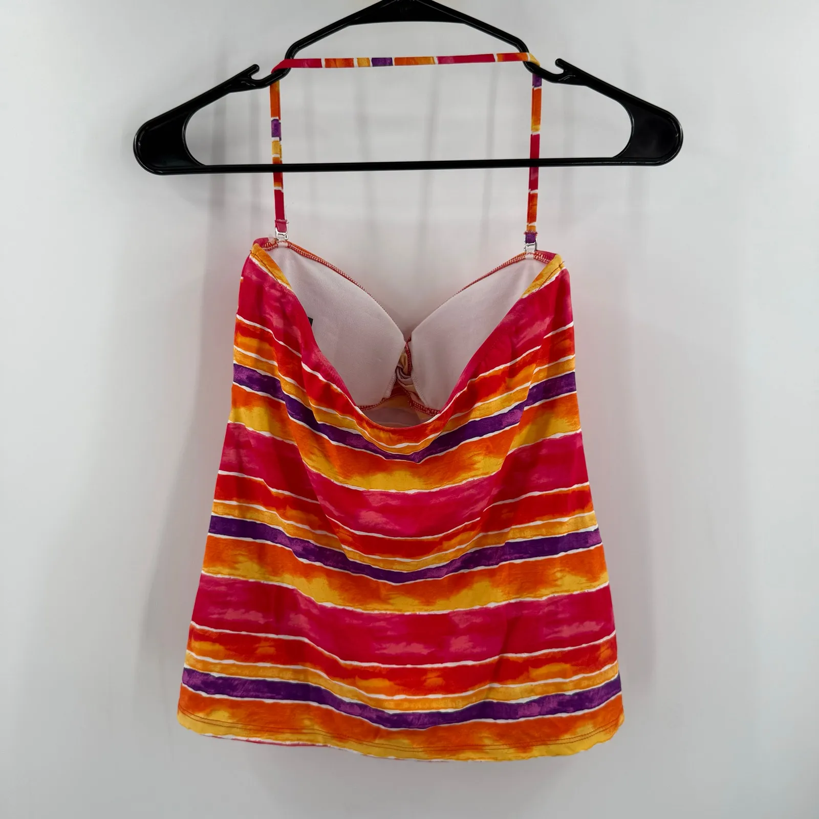 RALPH LAUREN Tankini Top Size Small NEW Swim NWOT Tie Stripe Halter Strap Resort - Image 2