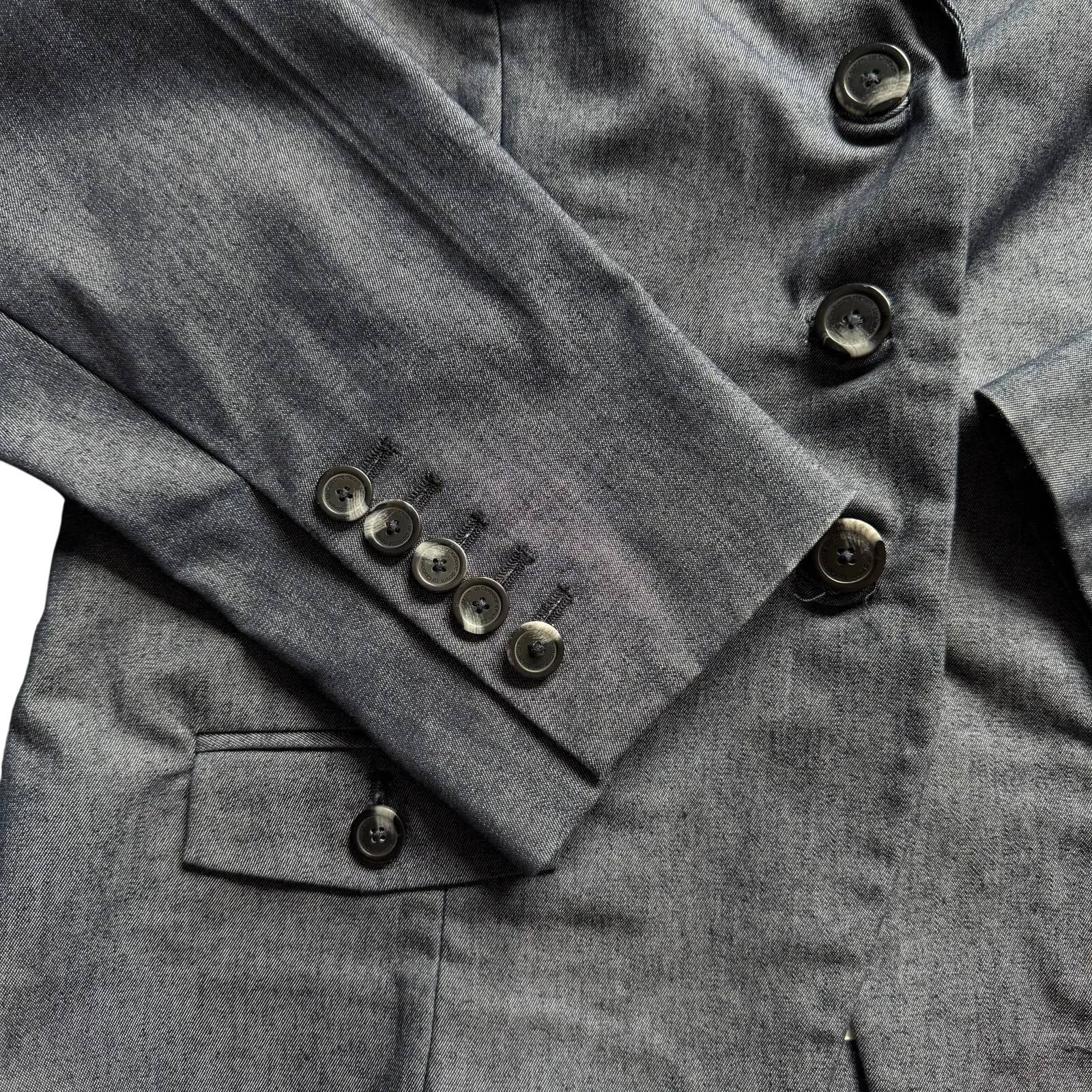 Liz Claiborne Denim Womens Blue Chambray Blazer Jacket Size 10 Career Workwear - Image 4