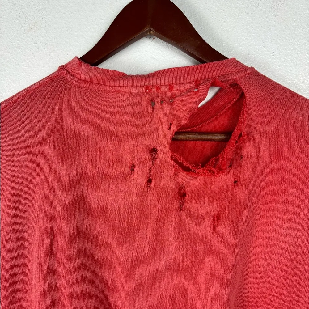 We the Free Extra Small Free‎ People Rubi Tee Cosmic Red Distressed T-shirt XS - Image 9