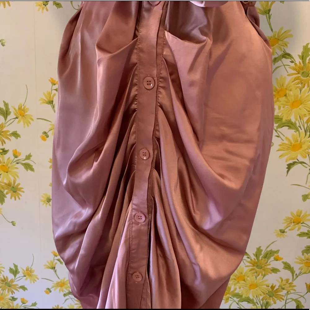 NWT Satin shirt midi dress in mauve size M - Image 5