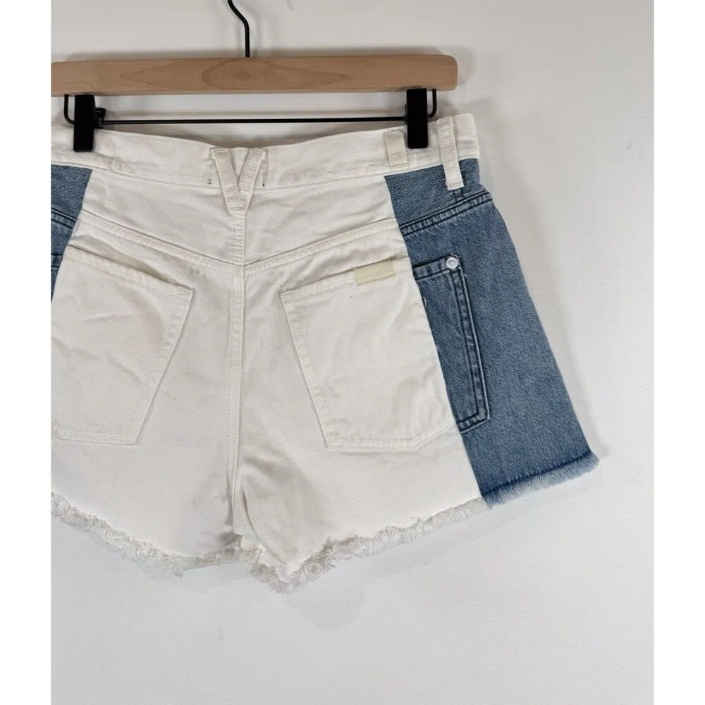 7 For All Mankind Womens Shorts White Denim Cut Off Mid Rise Casual Jean Size 28 - Image 8