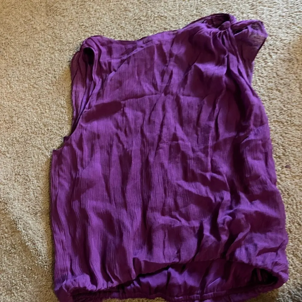 Alice + Olivia purple silk blouse small - Image 3
