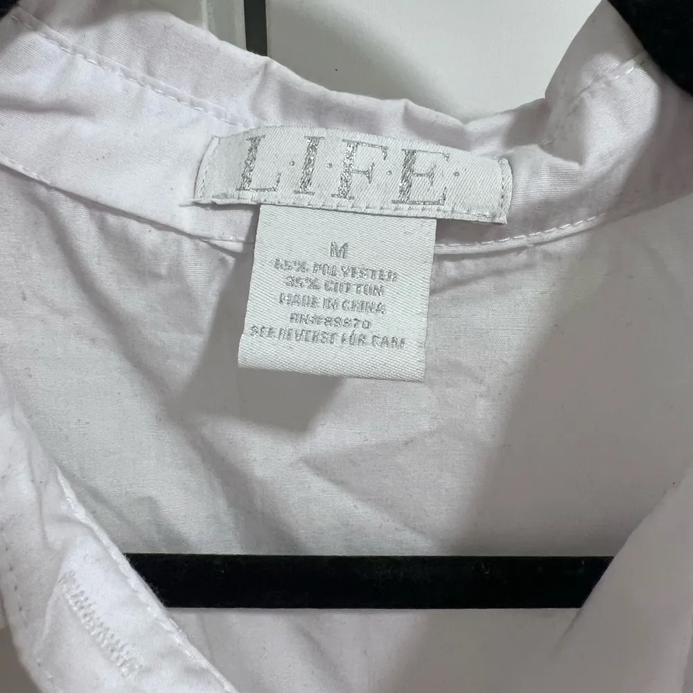 Eye bedazzled detail long sleeve shirt in white and silver Size M - Image 4