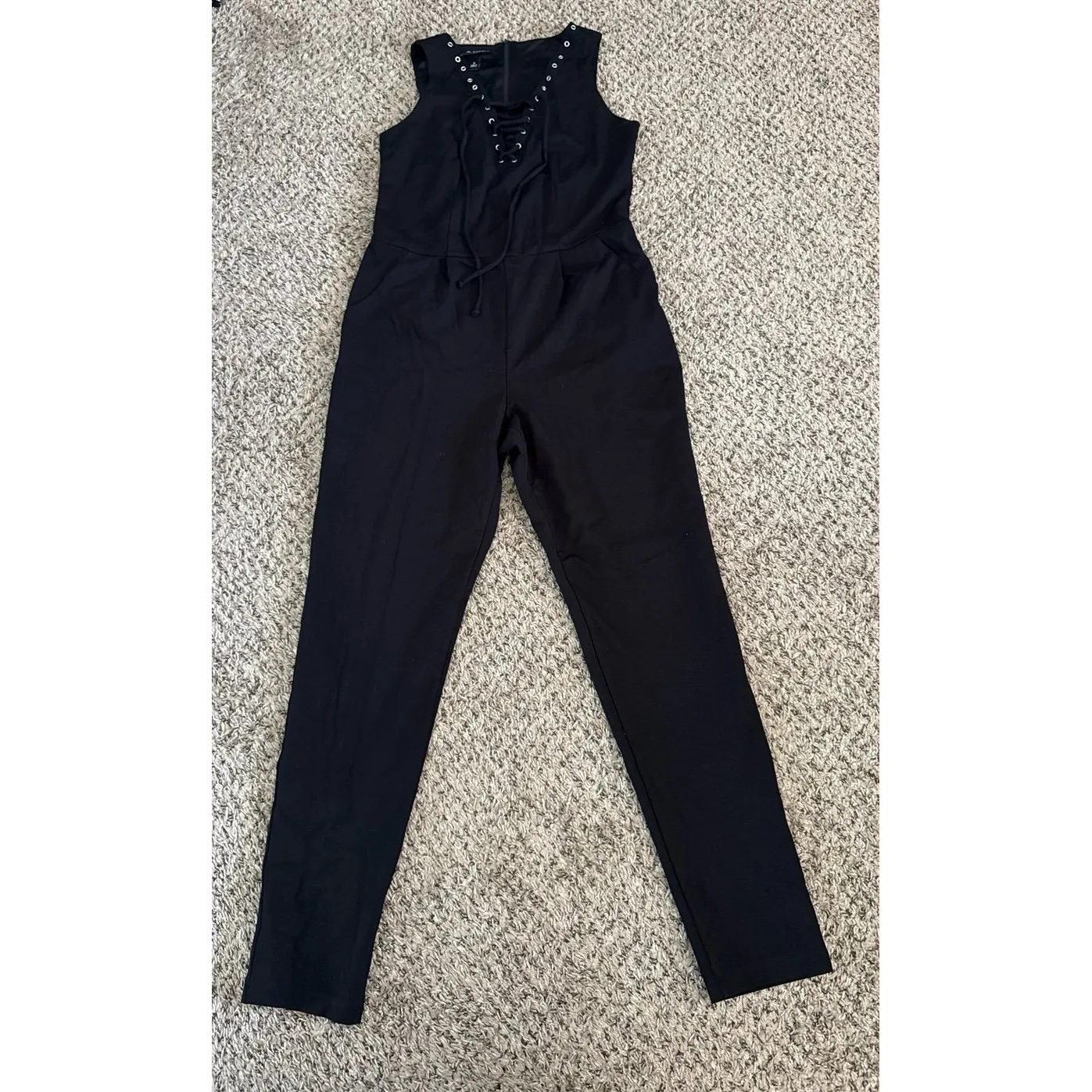 A.Byer Women's Black Sleeveless Pants Jumpsuit Size 11 - Image 2