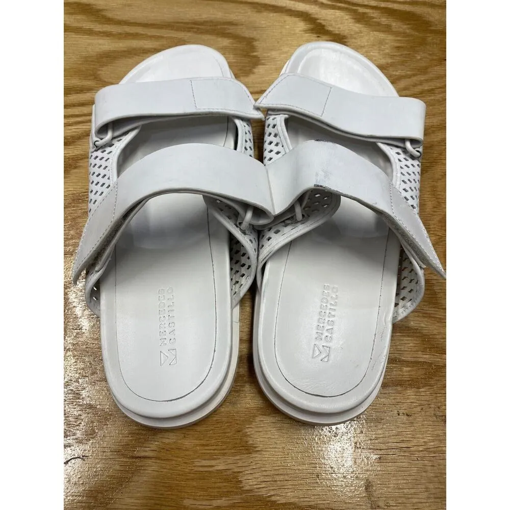 Mercedes Castillo Slide Sandals Womens 11 White Celynne Open Toe Casual Wear S31 - Image 6
