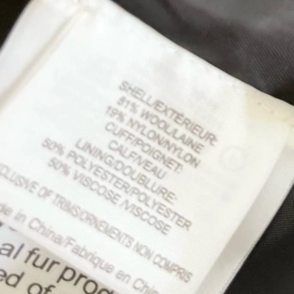 Tory Burch Peggy Calf Half Trimmed Wool Blend Jacket Black Women's Size 12 - Image 8