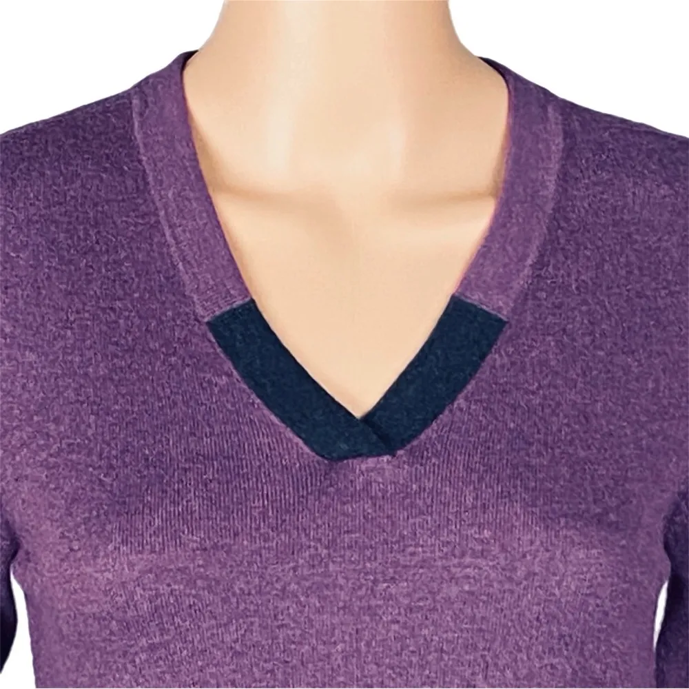 SMARTWOOL purple and black Shadow Pine Tunic sweater Sangria Heather size XS EUC - Image 2