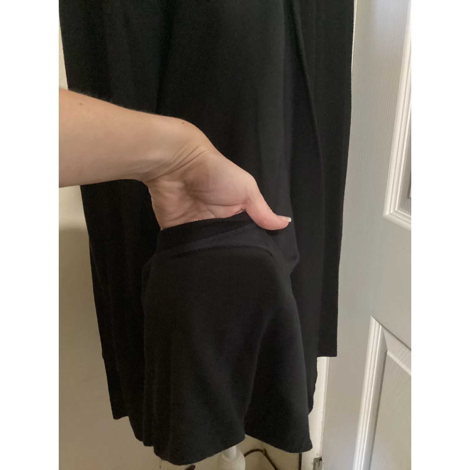 Athleta Pranayama Restore Wrap Black Long Sleeve Open Front Cardigan Pockets 1X - Image 4