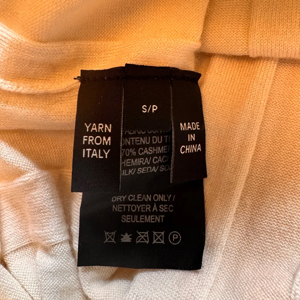 Derek Lam Wide Rib Cashmere Turtleneck Sweater Ivory Oatmeal As Seen on TV EUC - Image 8