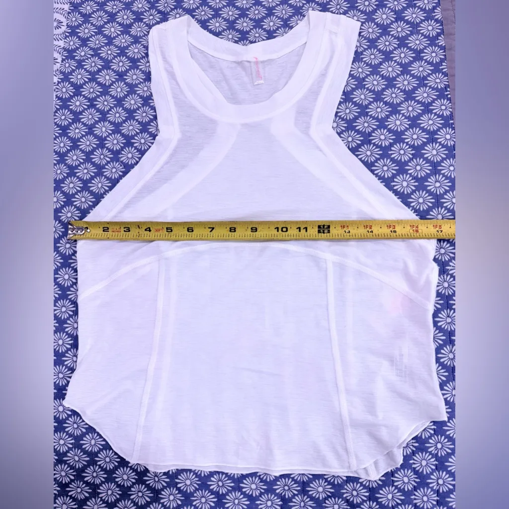 NWT Free People Movement Tempo Silver Lining White Tank size Large, Optic White - Image 7