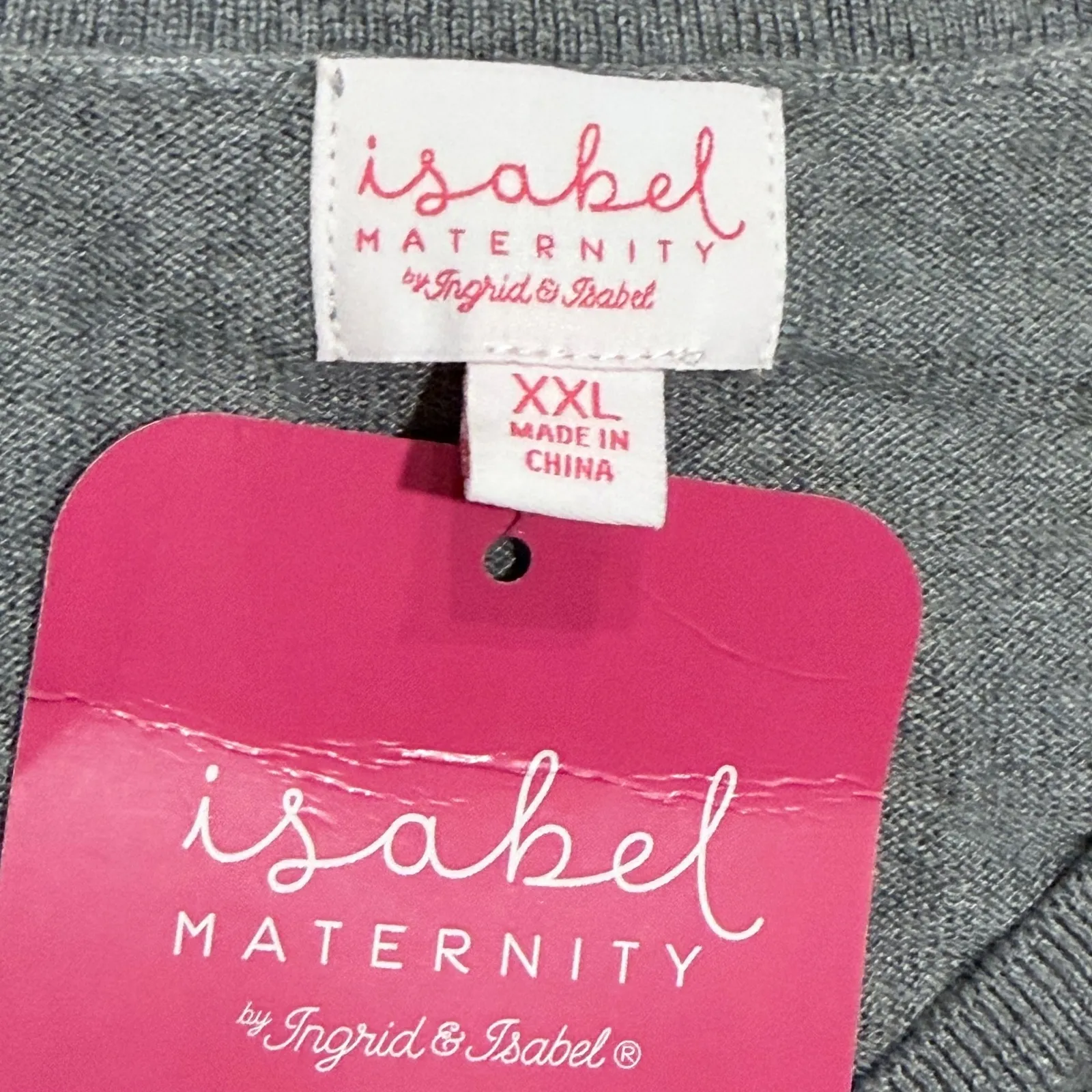 Ingrid & Isabel Maternity Gray Long Sleeve Ruched Sweater Top Shirt Womens XXL - Image 2