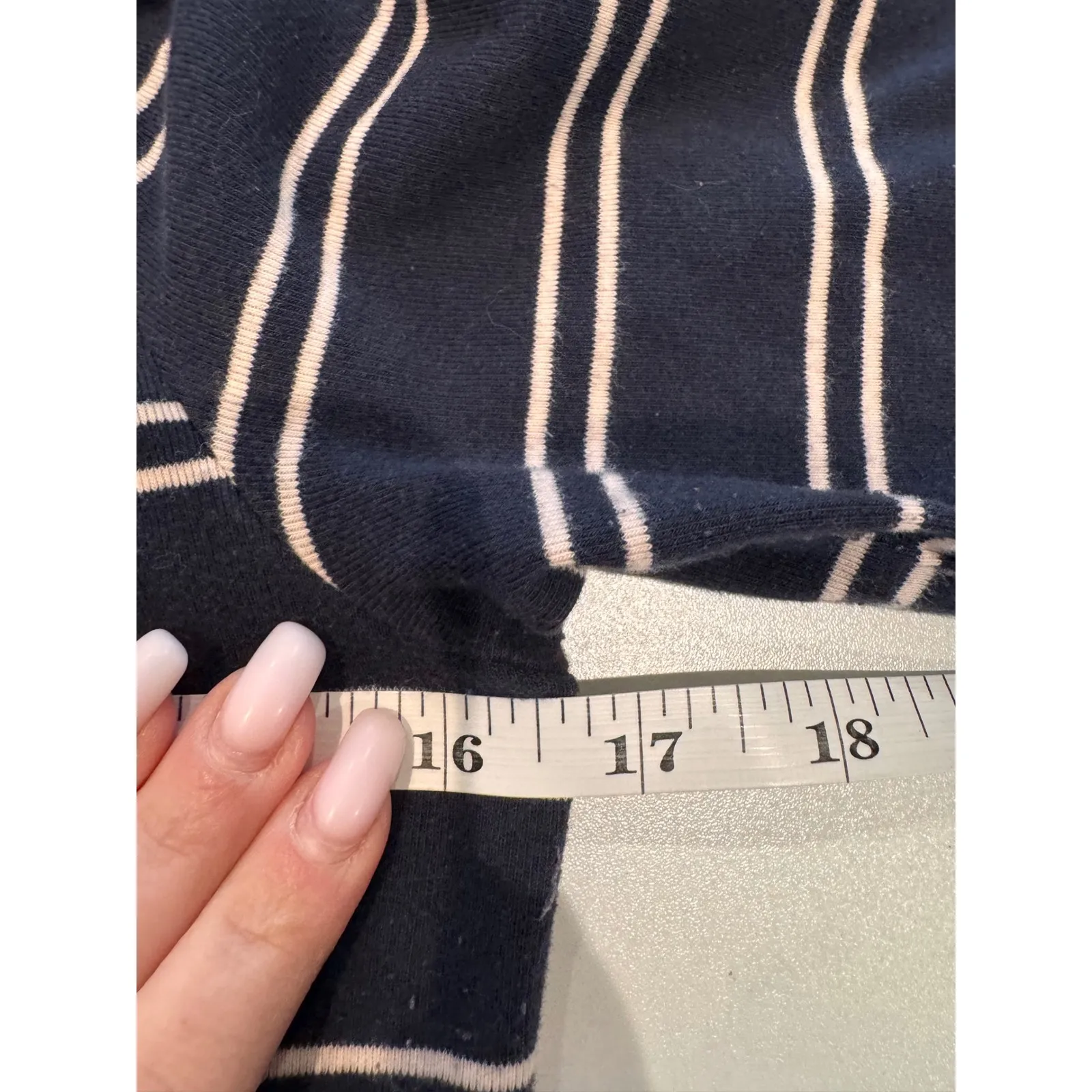 LAUREN Ralph Lauren Womens Striped Boat Neck T Shirt Size M Navy White Nautical - Image 4