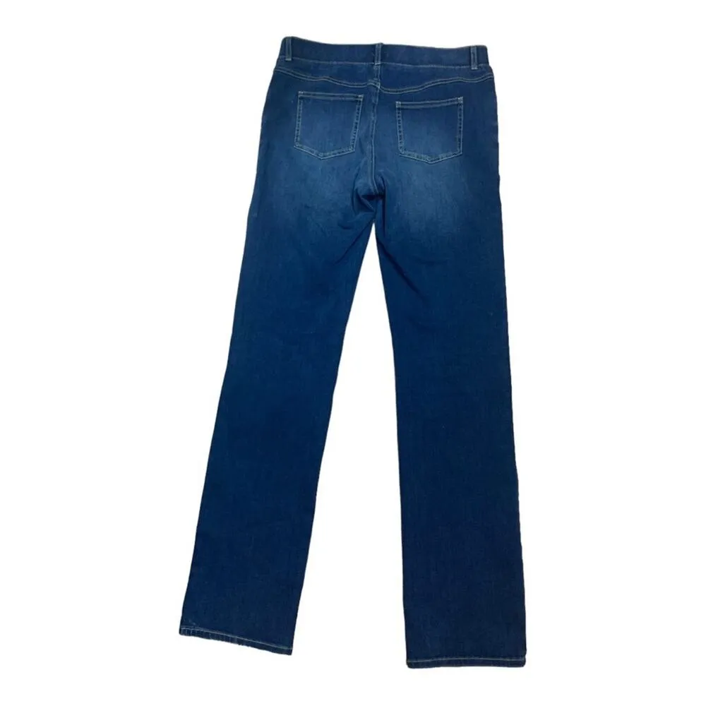 Betabrand womens medium long tall pull on bootcut jeans denim pants blue jegging - Image 2