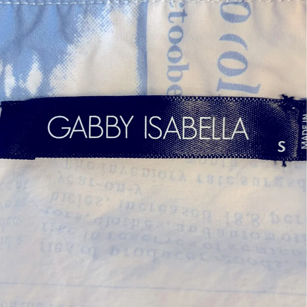 Gabby Isabella Newspaper Print Button Down Top Size S - Image 6