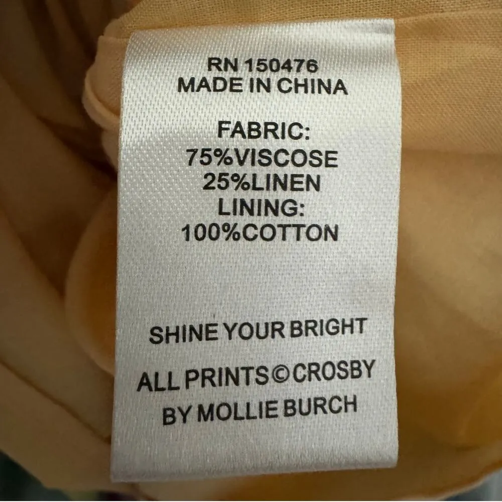 CROSBY by MOLLIE BURCH Emilie Dress Fields Tie Front Cutout Colorful Dress NWT S - Image 10