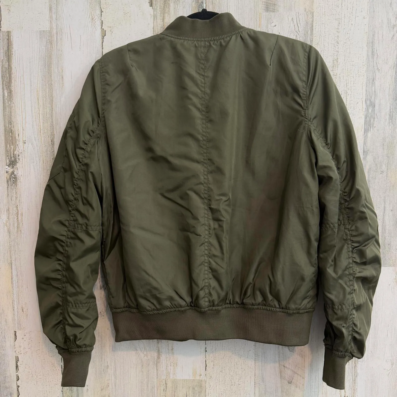 INSO Collection Classic Bomber Jacket Women's Size PL Large Army Green Gold - Image 10