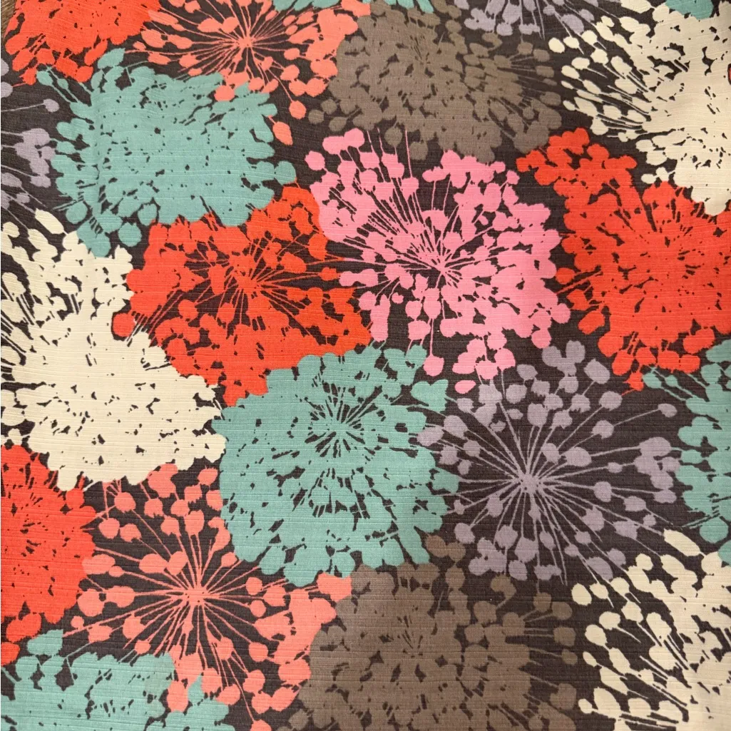 Boden dandelion print pencil floral skirt cotton size US 4 pink gray green - Image 2