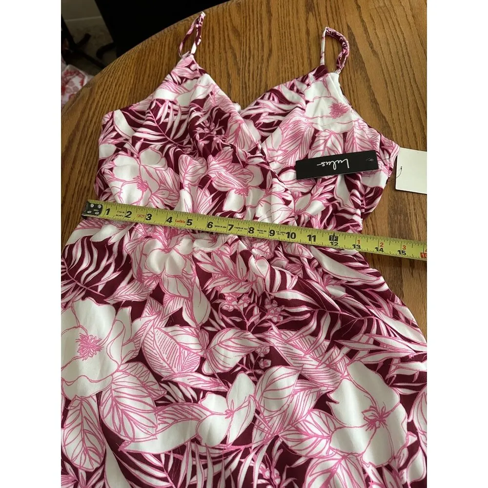 Lulus Pink White Floral Sunrise In Paradise Maxi Dress With Straps Tropical NWT - Image 12