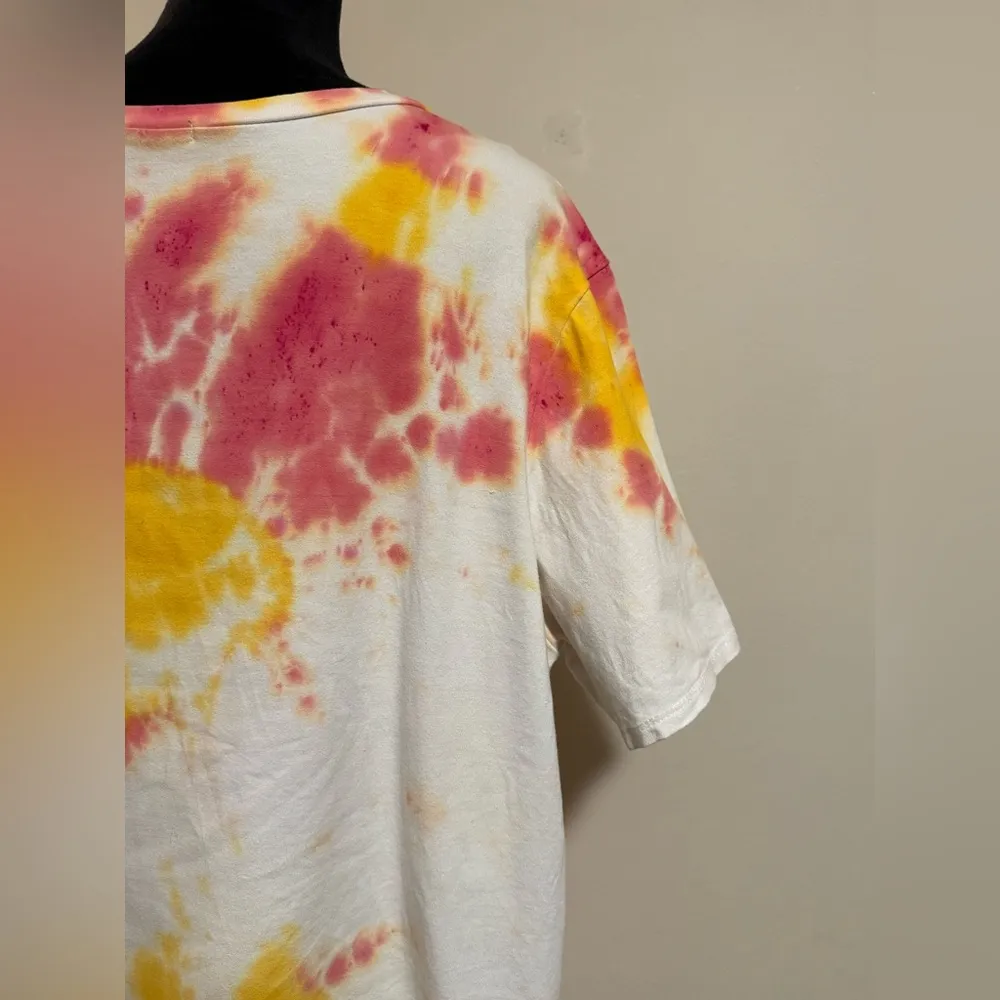 Handmade Pink Clove Red and Orange Tie Dye Milano Graphic Tee size 20 - Image 7