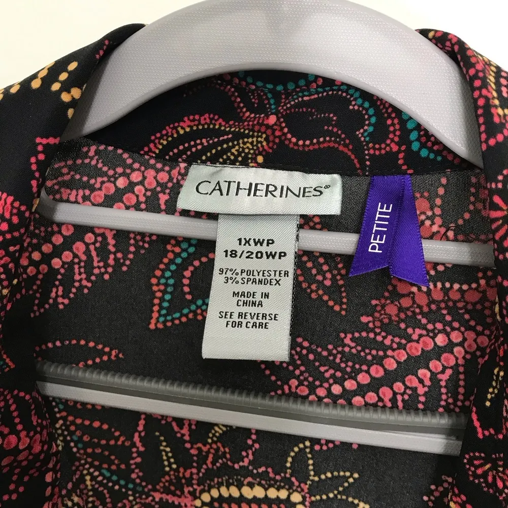 Catherines Black Button Down with Red and Pink Paisley Design 1XWP Size undefined - Image 3
