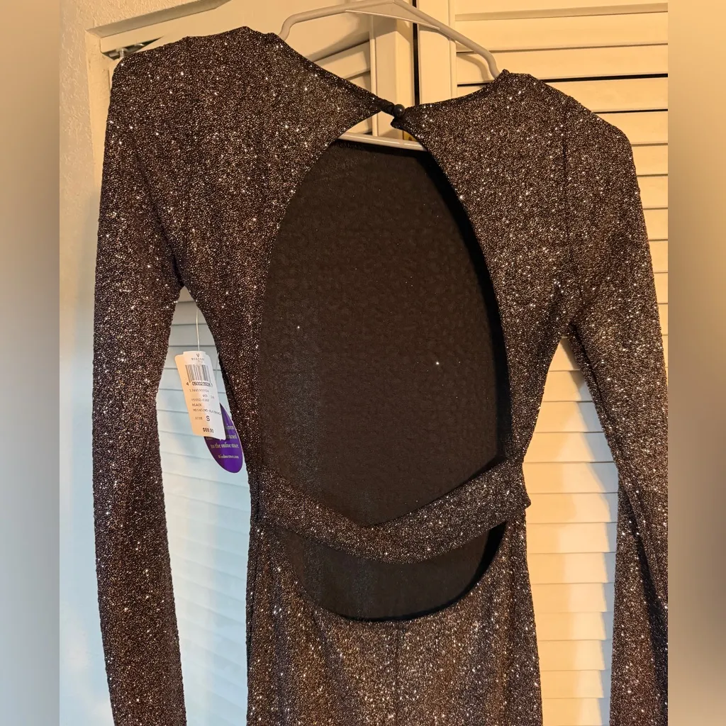 NWT Windsor Black Glitter Prom Dress S - Image 4