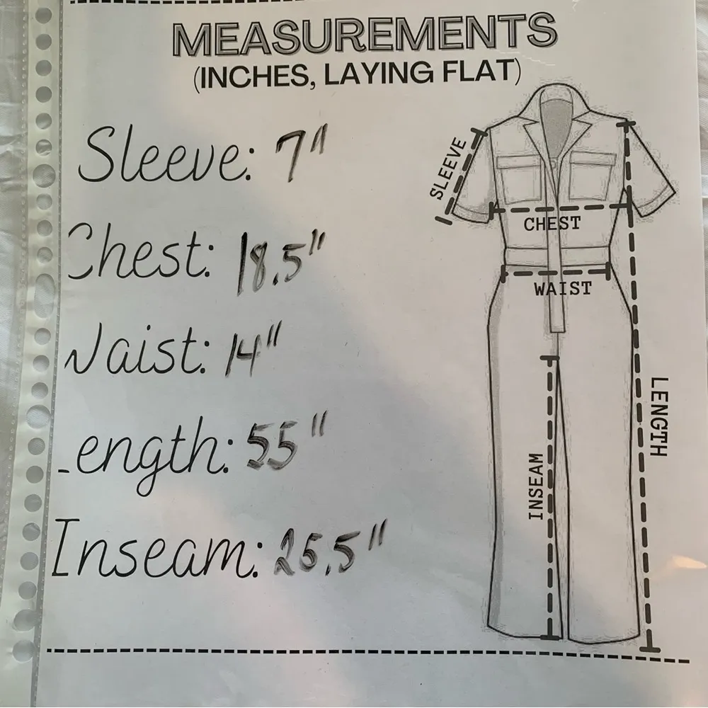 Allison Britney Olive Green Casual Jumpsuit Relaxed Fit and Elastic Waist Size S - Image 9