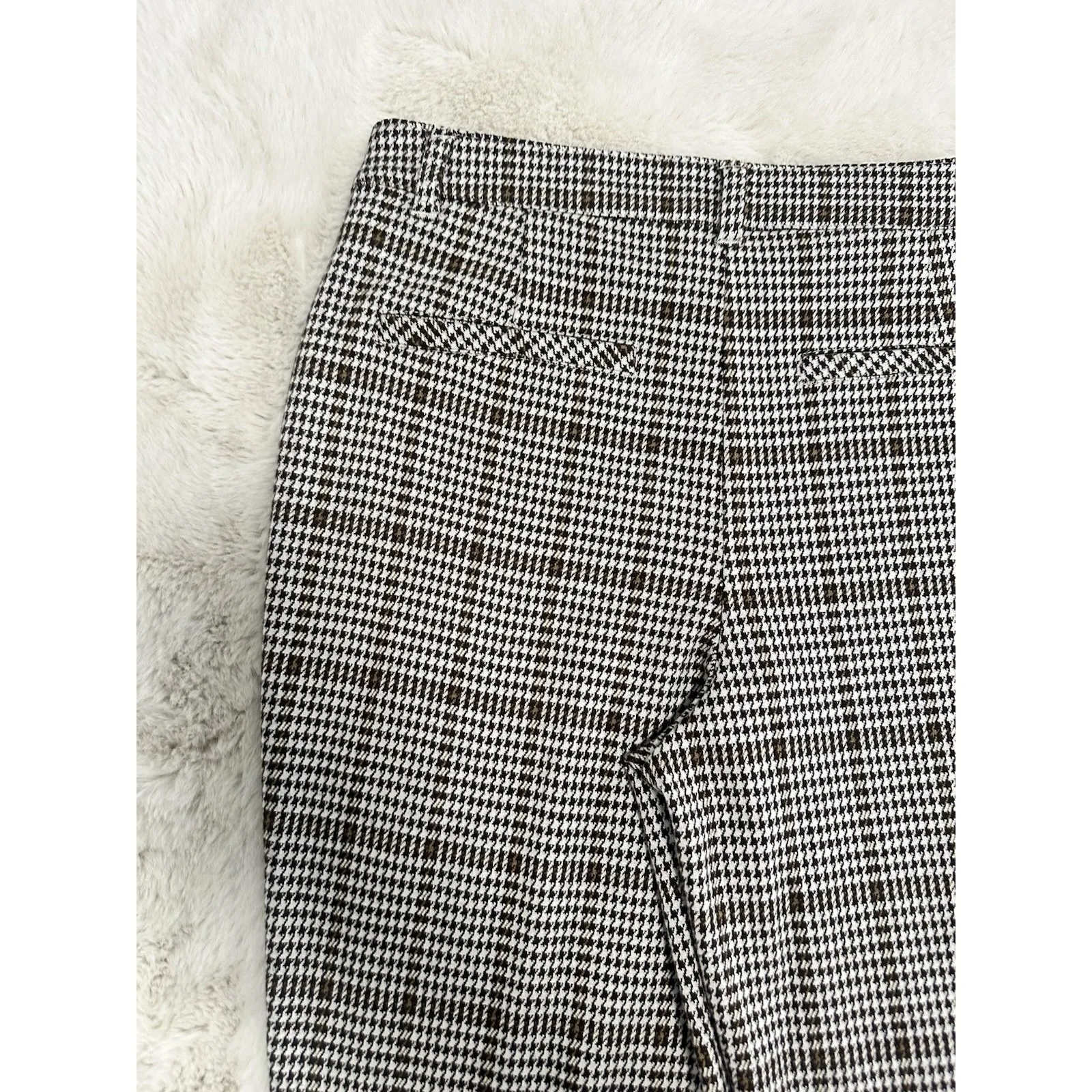 Free People Black & White Houndstooth Plaid Pants – Women's Size 12 - Image 15
