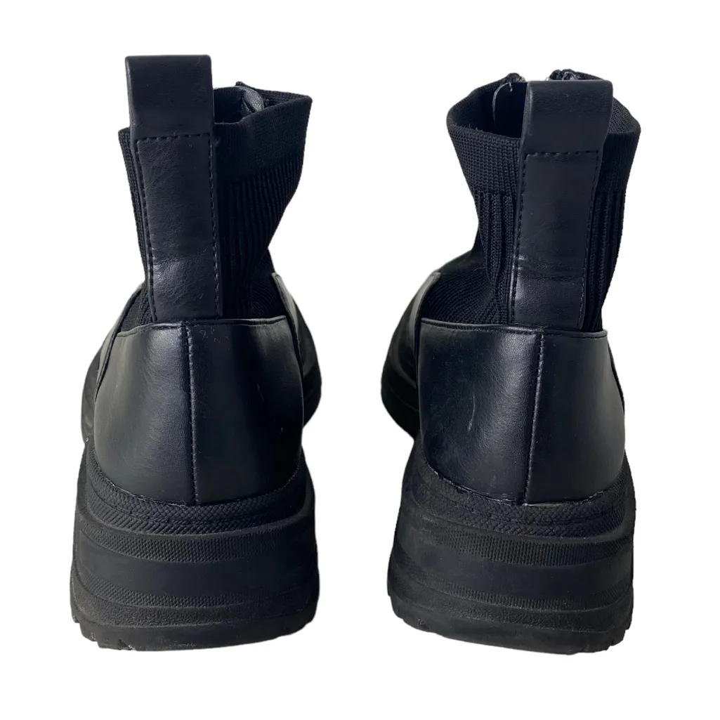 Zara Chunky Front Zipper Black Boots - Image 2