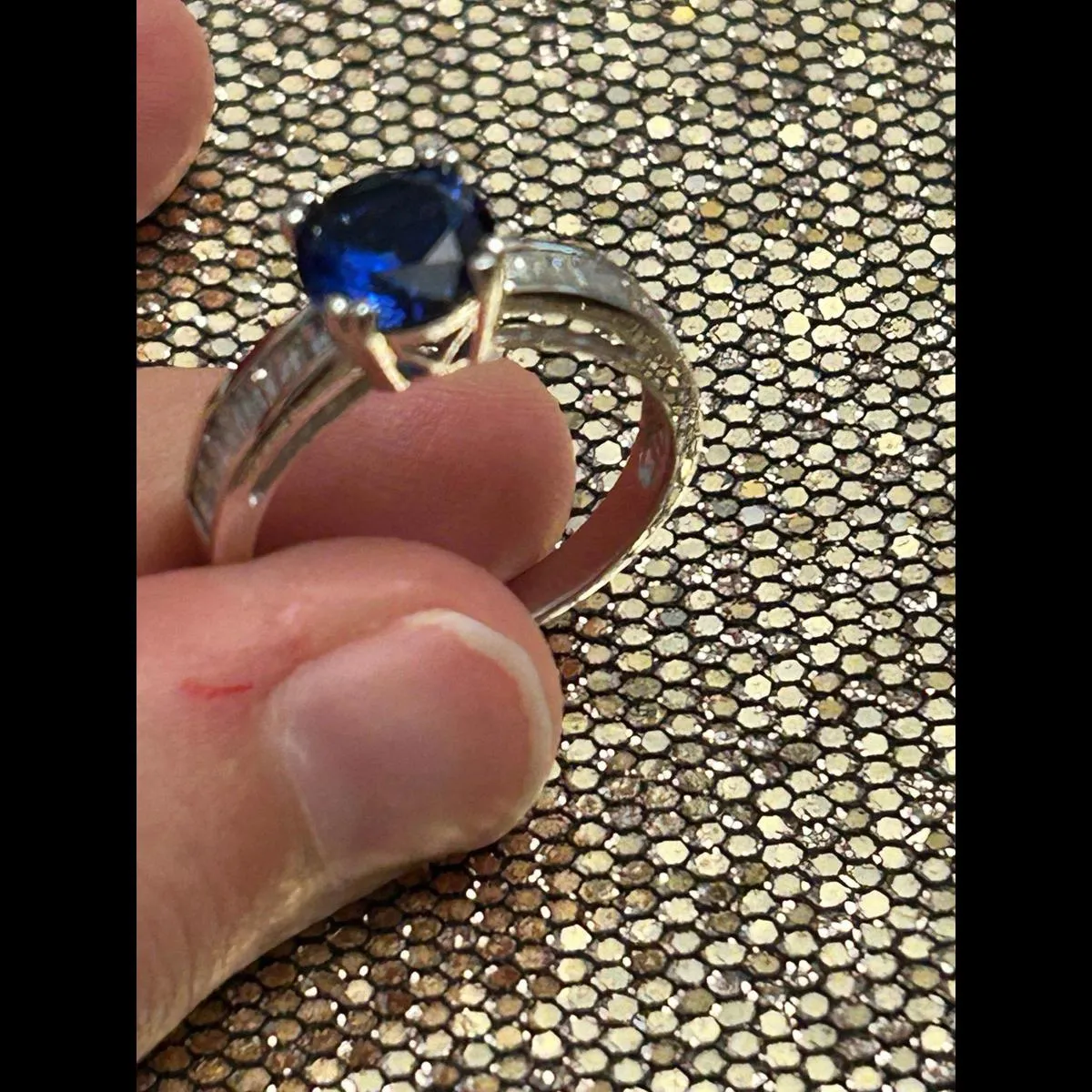 925 sterling silver size 8 h7 3.46g Blue - Image 3