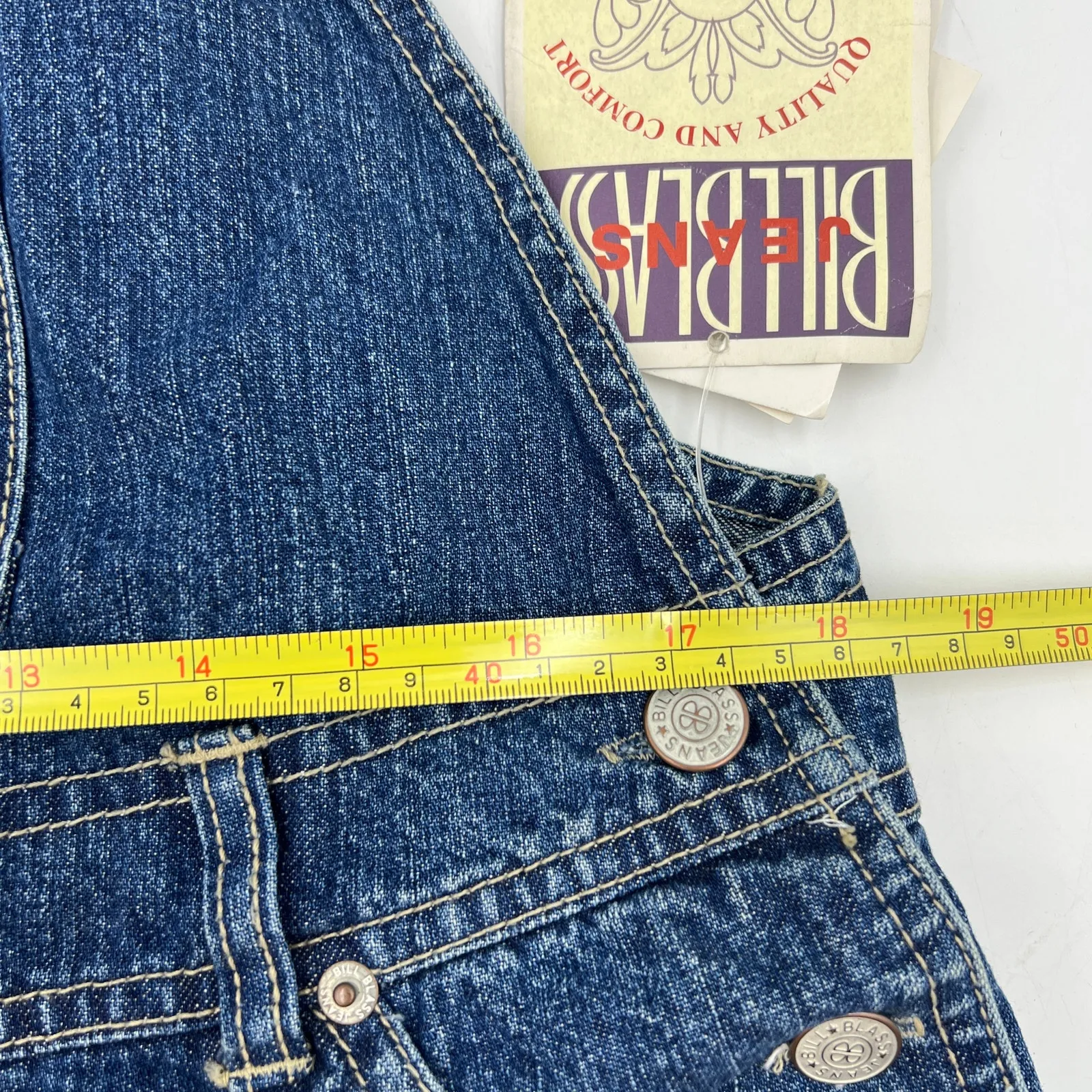 Vintage Bill Blass Jeans Deadstock Denim Overalls Blue Cotton - Image 7