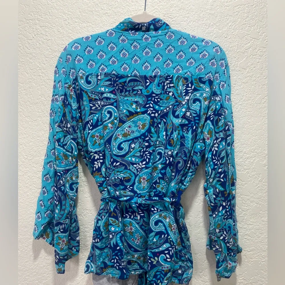 Vera Bradley daisy paisley blue kindall wrap robe - Image 4