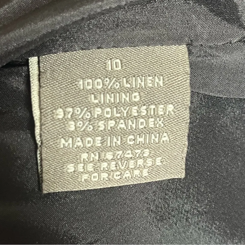 Taylor Sz 10 Black Linen Sleeveless Dress Textured BottomTrim - Image 10