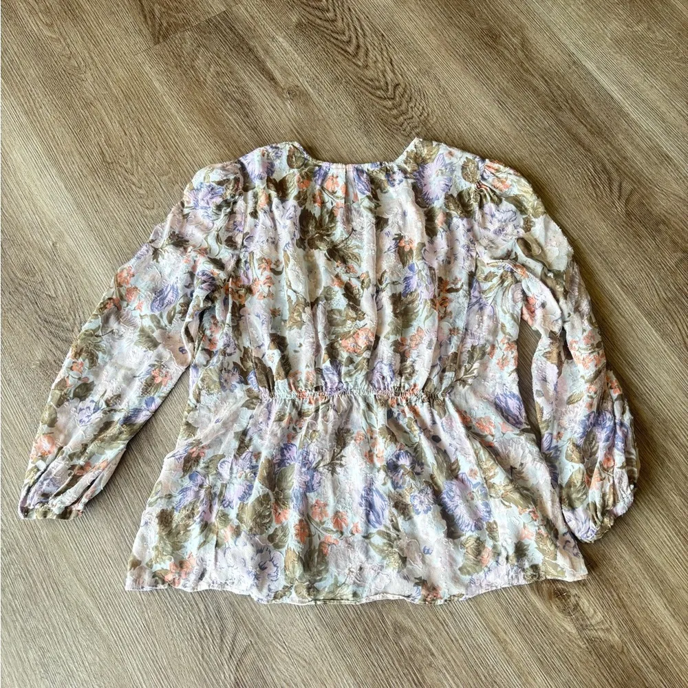 Rebecca Taylor Silk & Cotton Floral Penelope Top - Image 4