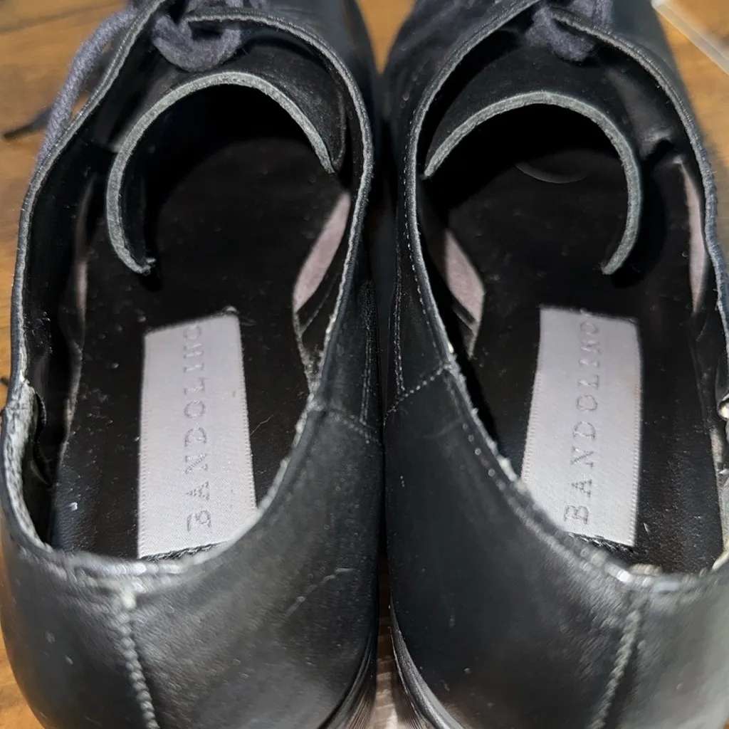 BANDOLINO Abner Black Leather Lace Up Block Heel Oxford‎ 9.5 M Whimsigoth Witchy - Image 7