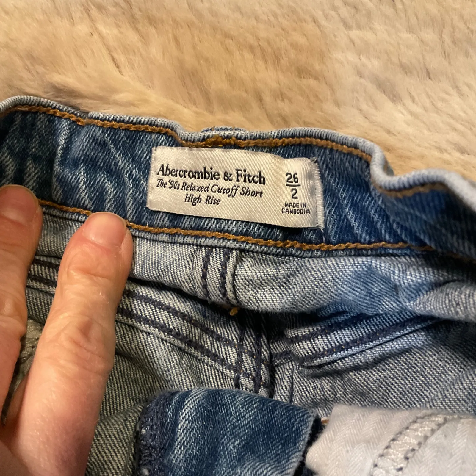 Abercrombie & Fitch Size 2 26 90's Relaxed High Rise Cutoff Shorts Medium Blue - Image 2