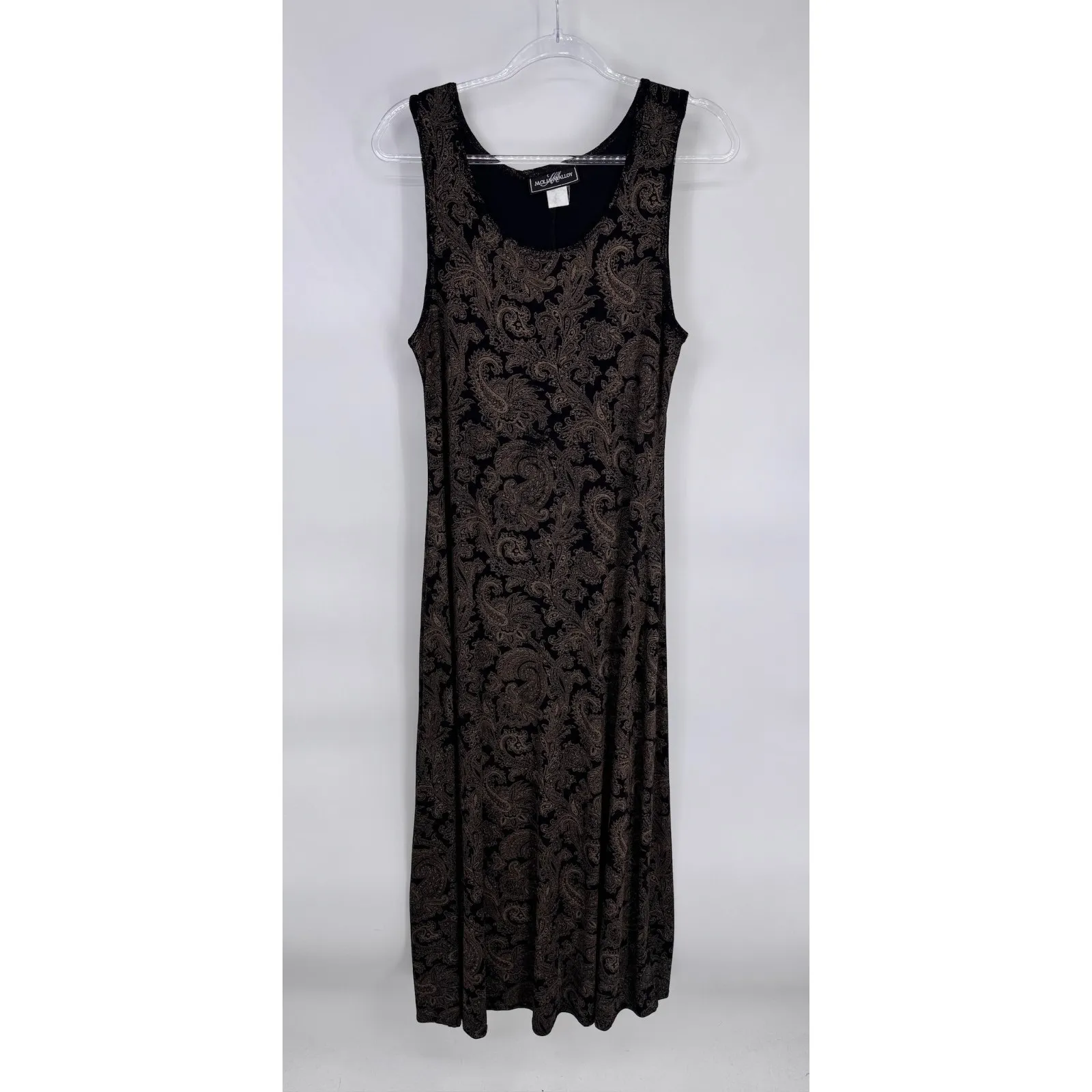 Vintage Y2K Molly Malloy Maxi Dress Womens 10 Black Brown Paisley Whimsigoth - Image 2