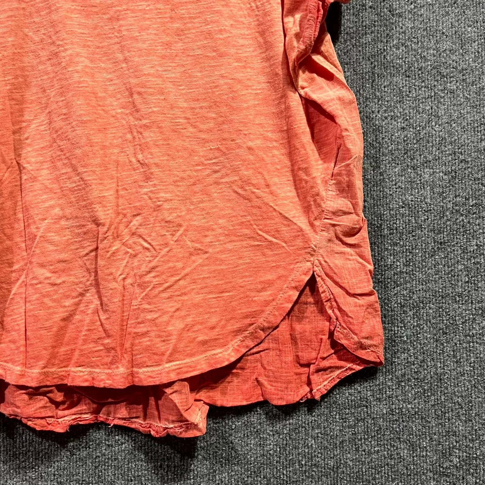 Pilcro T Shirt Women's Medium Orange Space Dye Ruffle Round Neck Streetwear - Image 4