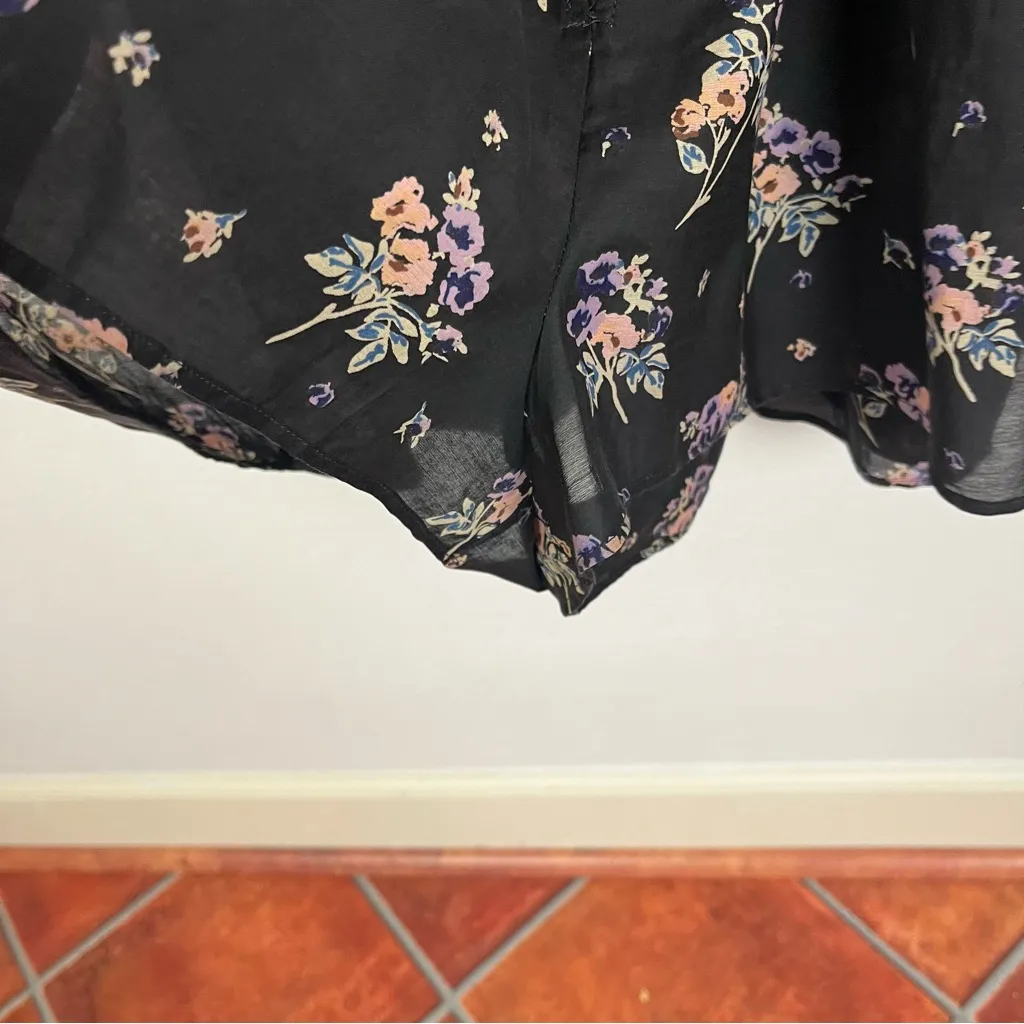 By Anthropologie Flutter Romper Black Size L - Image 5