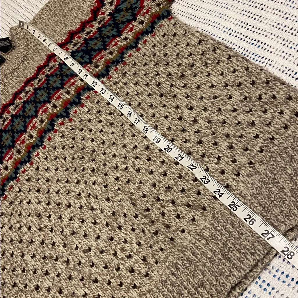 Vintage Jean Michaud 90’s fair isle knit Sweater Wool Blend Ski / Cabin Size XL Green - Image 10