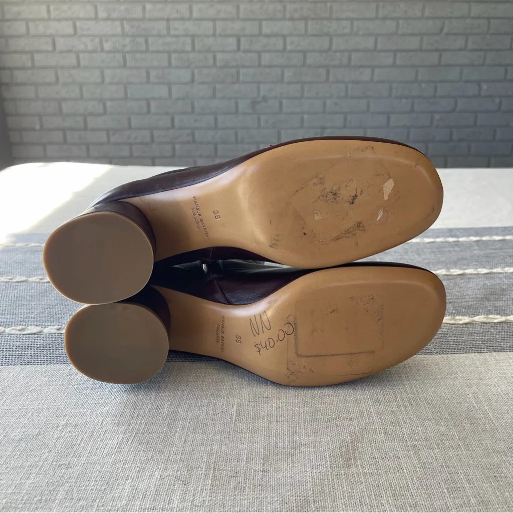 Mansur Gavriel Glove Boot Burgundy Size 38 Lambskin Leather Red - Image 7