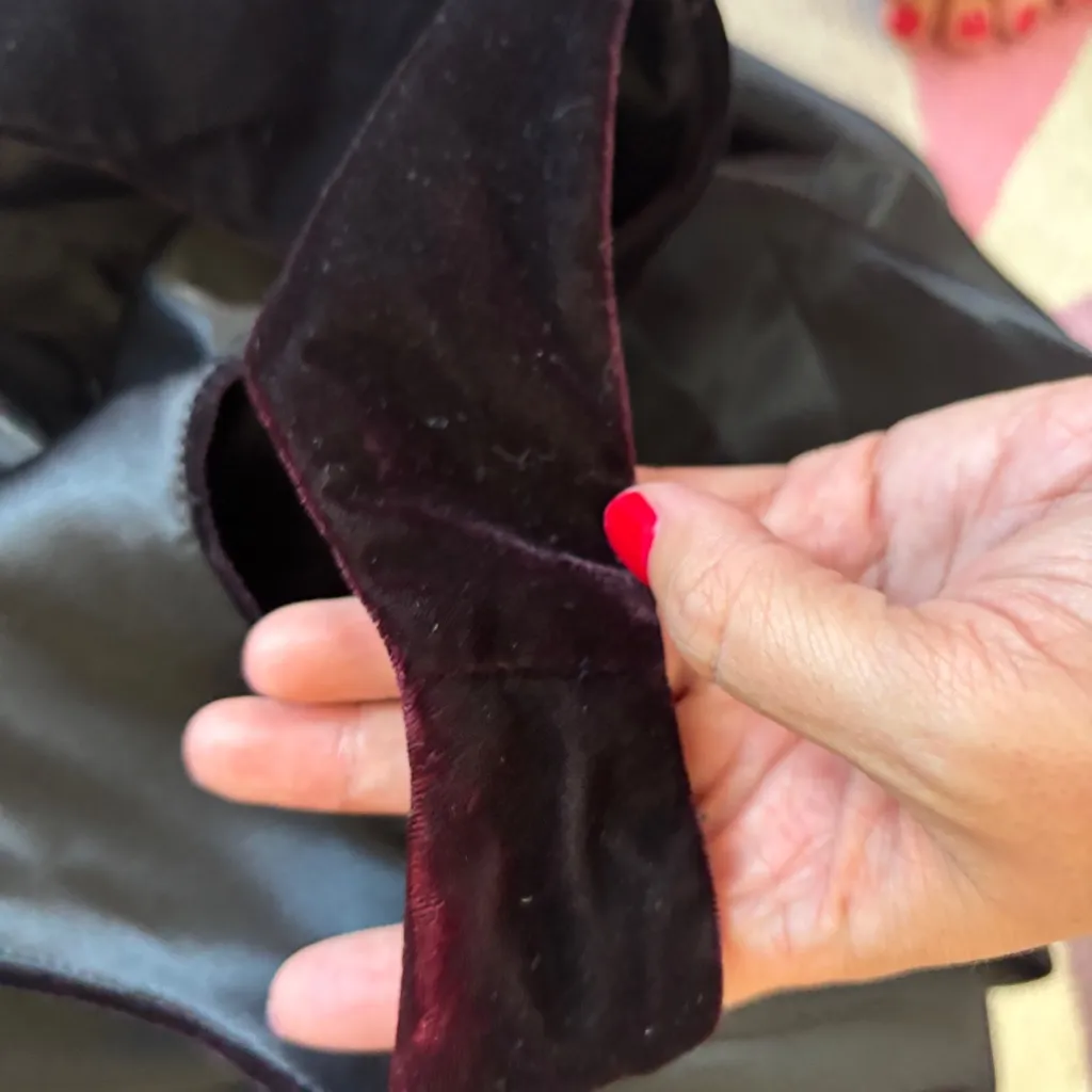 Vintage 90s Solid Black Velvet & Satin One - Image 11