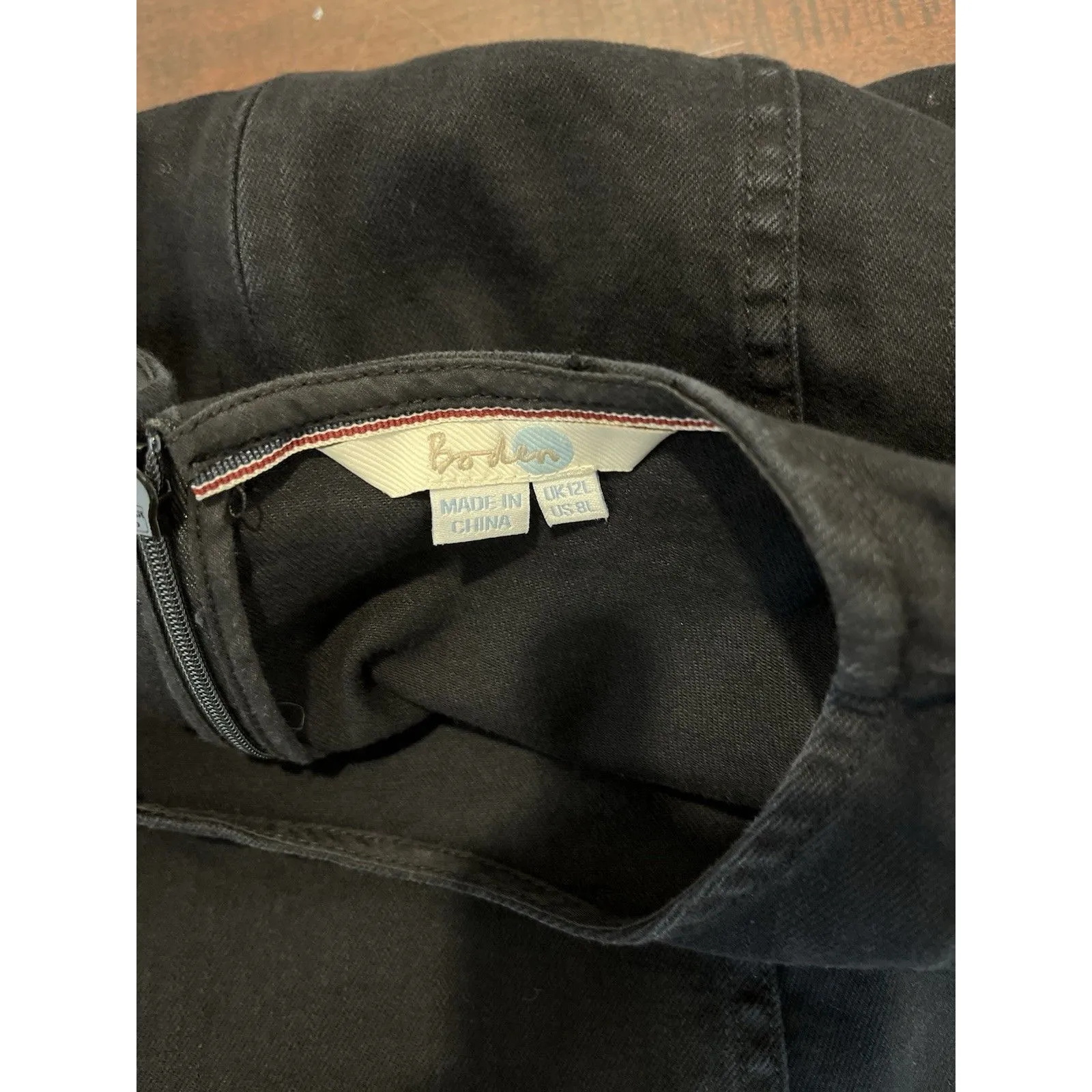 Boden Black Coraline Cotton Denim Dress Size 8L - Image 9