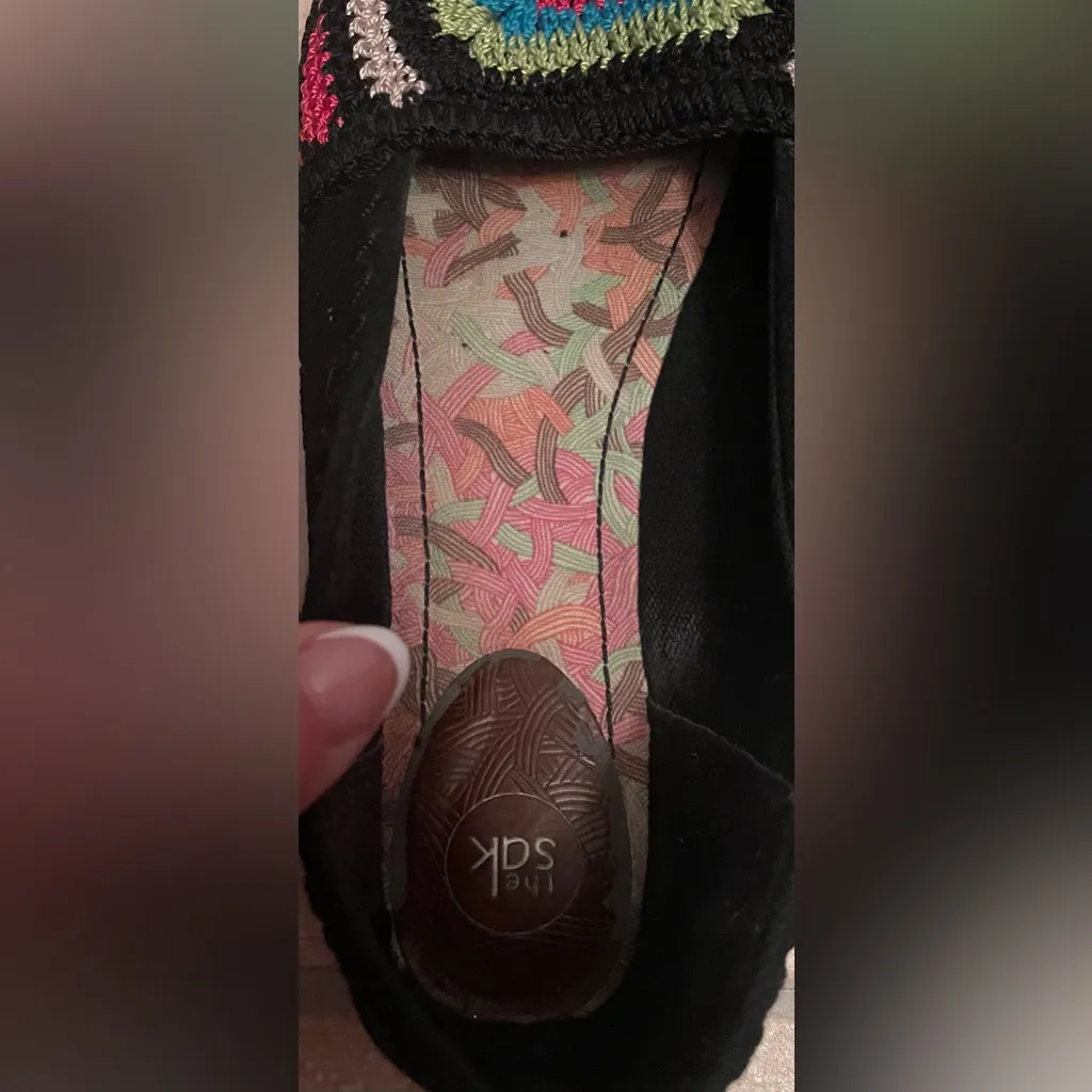 THE SAK Black Crochet Granny Square Toe Loafers Shoes 8 Boho Casual Flats - Image 6