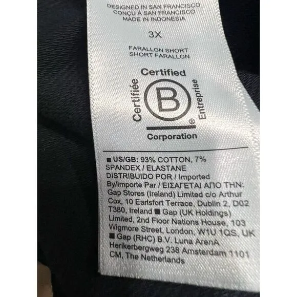 Athleta‎ Shorts Farallon Drawstring Cotton Black  Women  Size 3X - Image 7