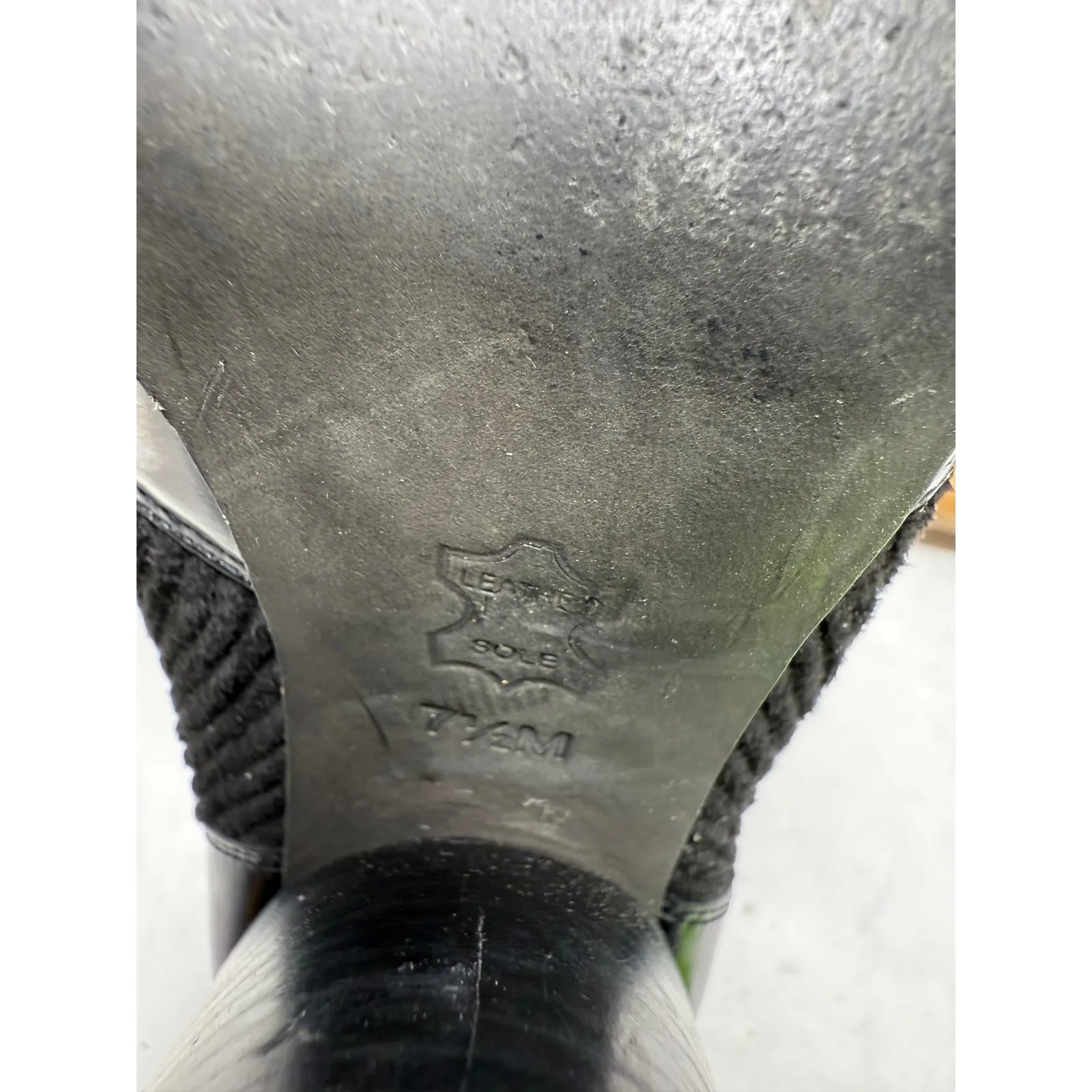 Tory Burch Rowan Black Leather Sock Booties Block Heel Ankle Boots Womens 7.5M - Image 10